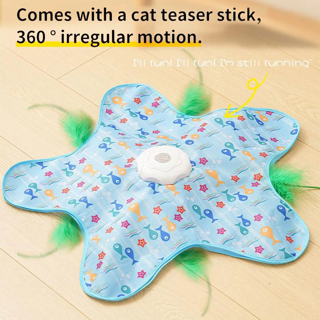 Automatic Cat Toys Indoor Cat Toy Star-Shaped Chew-Proof Three Speed Games for Teething Hunting Mental Stimulation Training