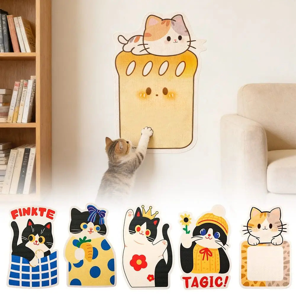 New Self-adhesive Cat Scratcher Wall-mounted Irregular-shaped Cat Crawler Stickers with Random Pendant Cat Supplies