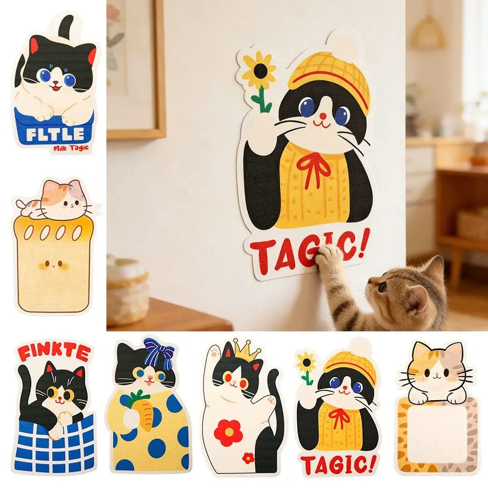 New Self-adhesive Cat Scratcher Wall-mounted Irregular-shaped Cat Crawler Stickers with Random Pendant Cat Supplies